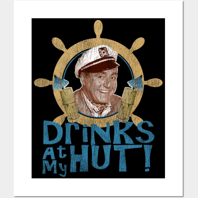 Drinks At My Hut Worn Out Wall Art by Alema Art